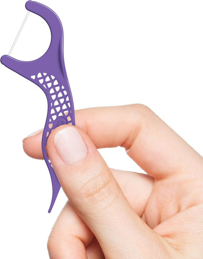 GUM Advanced Care Flosser Picks, angereichert mit Vitamin E & Fluorid, frischer Minzgeschmack, blau, 150 Flosser (1 Beutel)