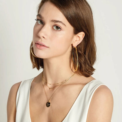 Große Gold Creolen für Frauen, Hypoallergene Dünne Gold Creolen, Sterling Silber Creolen für Damen, Extra Große, Mittelgroße, Große Creolen