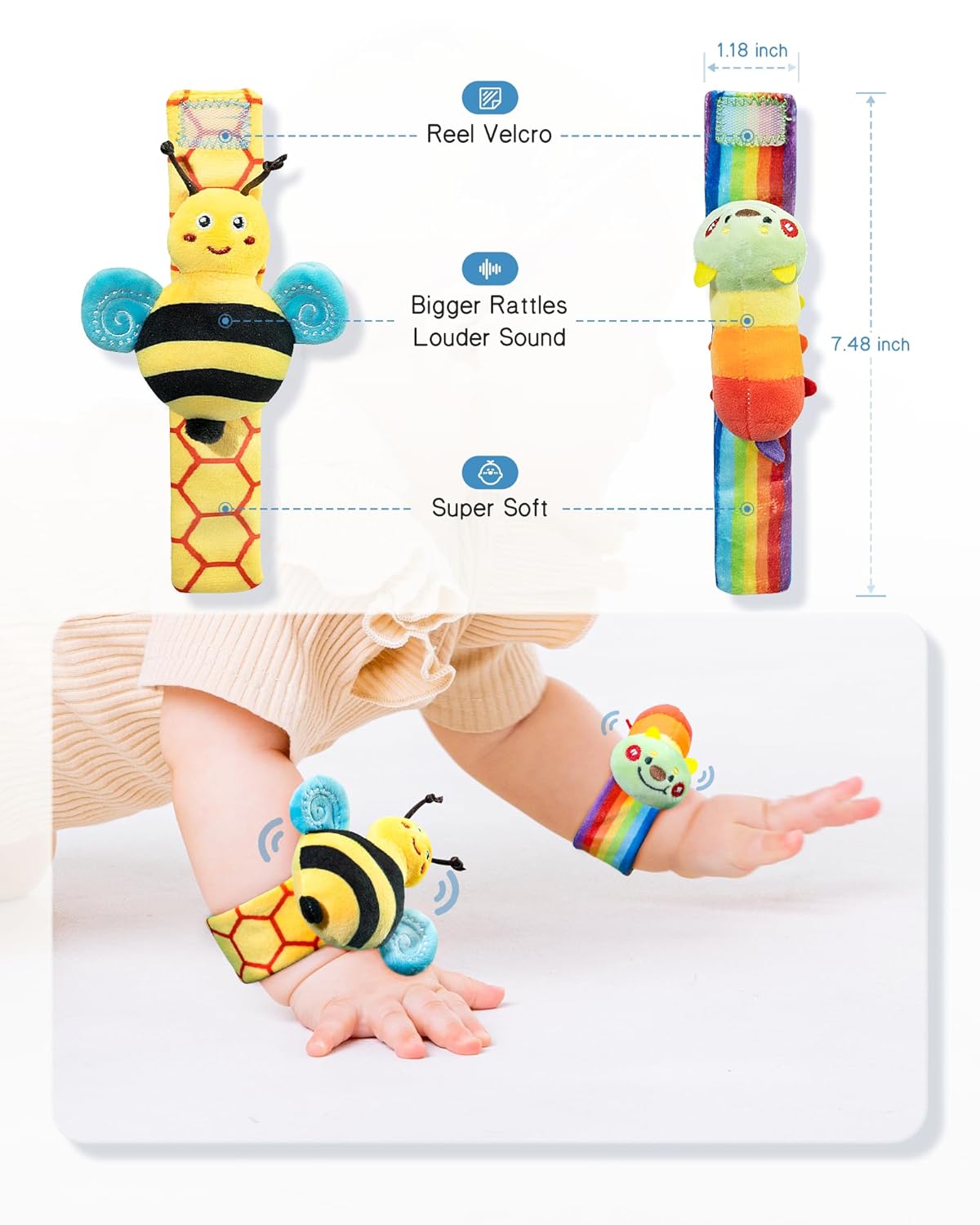 Infinno Baby Wrist Rattle Socks and Foot Finder Set: A Delightful Way to Stimulate Your Little One's Senses