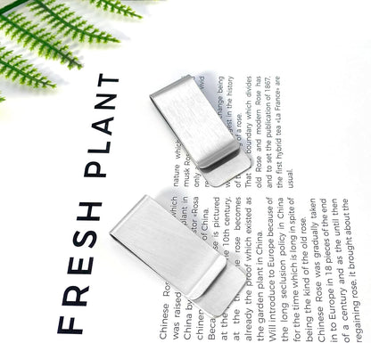 2 PCS Stainless Steel Slim Money Clips Sturdy Cash Receipt Note Clip Credit Card Wallet Bill Holders for Men and Women - Silver and Gold