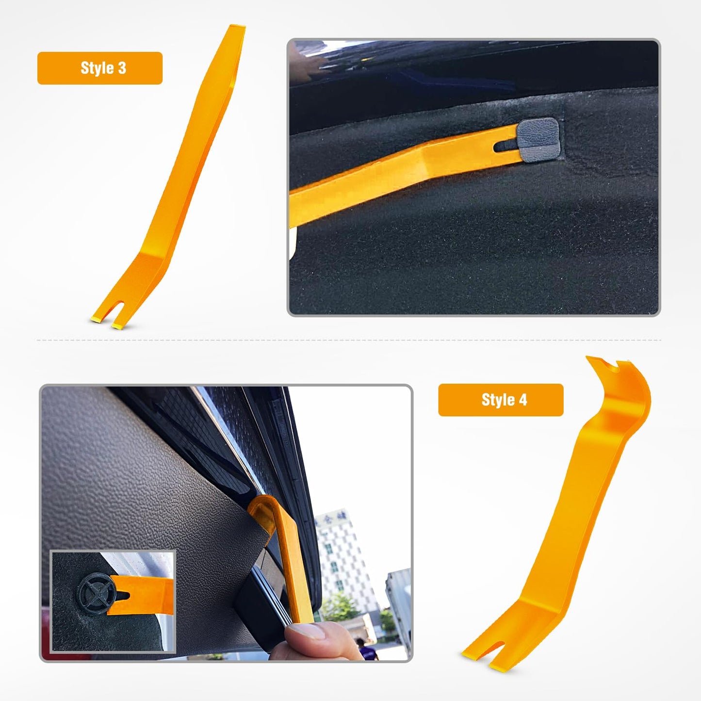 GOOACC 5PCS Auto Trim Removal Tool Kit No-Scratch Pry Tool Kit for Car Door Clip Panel & Audio Dashboard Dismantle -5PCS