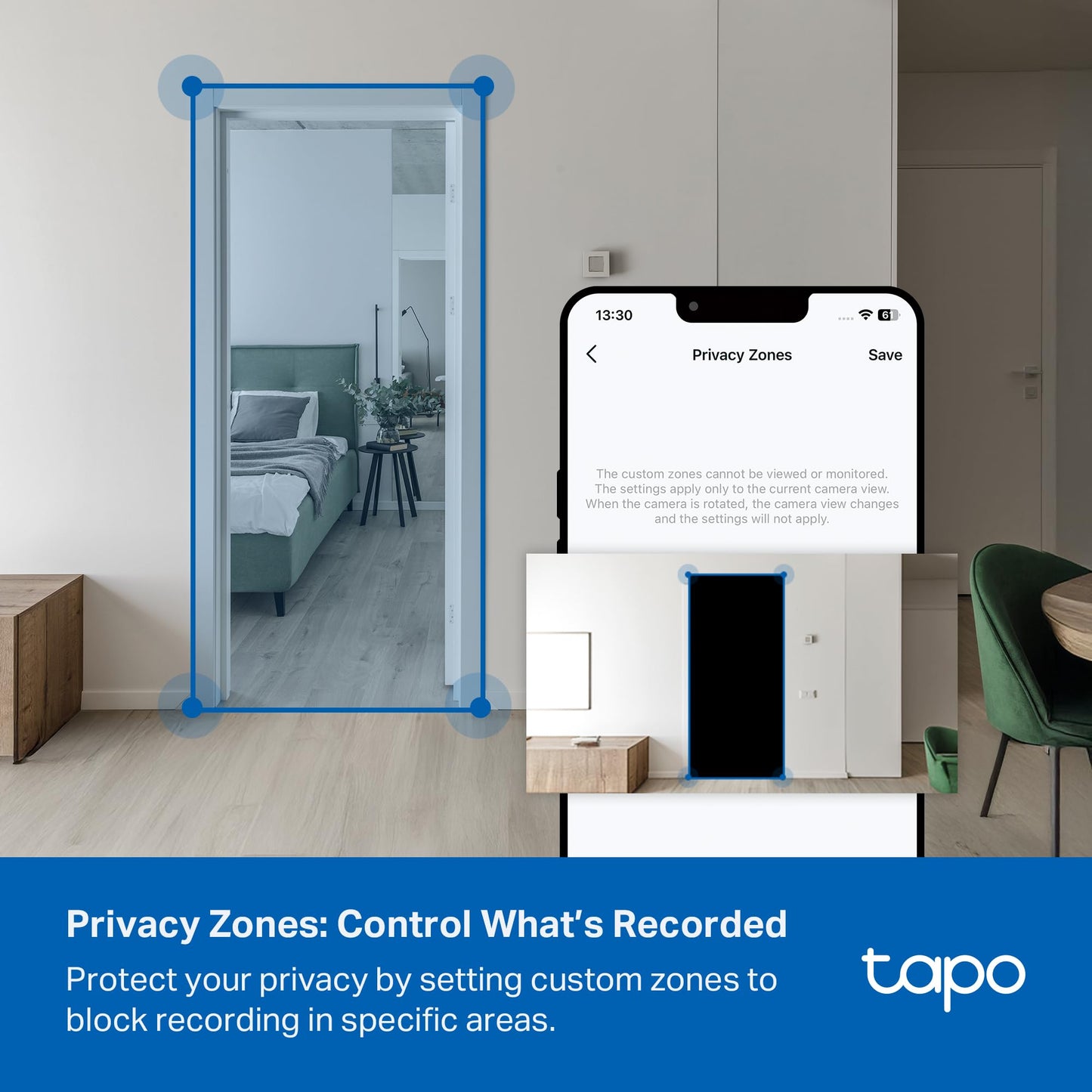 Tapo 1080P Indoor Wired Security Camera - Works as a Baby Monitor & Pet Camera, Motion Detection, 2-Way Audio, Siren, Night Vision, Subscription-Free Local Storage or Optional Cloud, C101