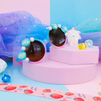 PinkSheep Sonnenbrille für Mädchen, polarisierte Sonnenbrille für Babys und Kinder mit Etui, Einhorn, Oval, Katzen, Herzbrillen, UV400-Schutz