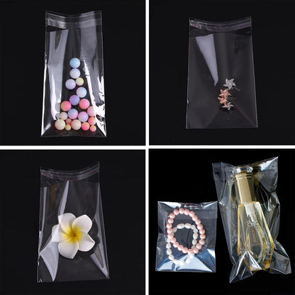 Selbstklebende Zellophanbeutel, 5x7 Zoll Keksbeutel, durchsichtige, wiederverschließbare Zellophanbeutel selbstklebend zum Verpacken von Geschenken, Produkten, 100 Stück