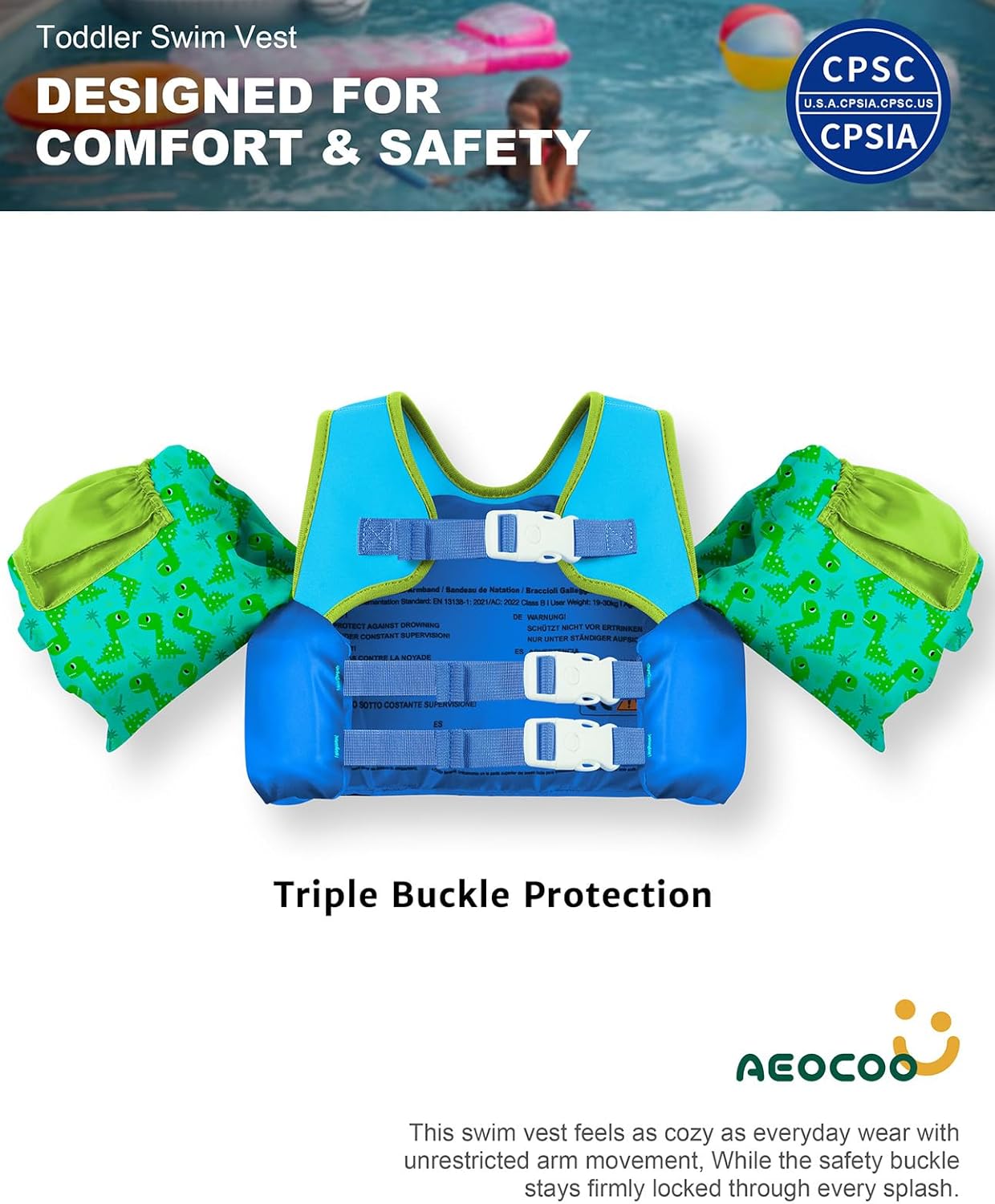 AEOCOO Puddle Float Jumper: A Fun and Safe Swim Vest for Toddlers