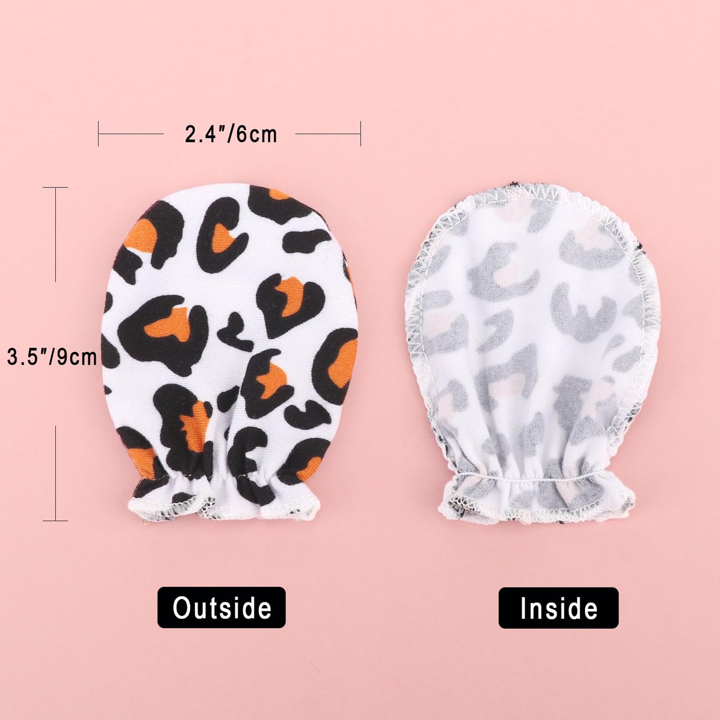 BQUBO Baby Fäustlinge Kratzschutz Handschuhe aus Baumwolle mit elastischem Bündchen Hypoallergen für Neugeborene und Babys von 0-6 Monaten Jungen und Mädchen