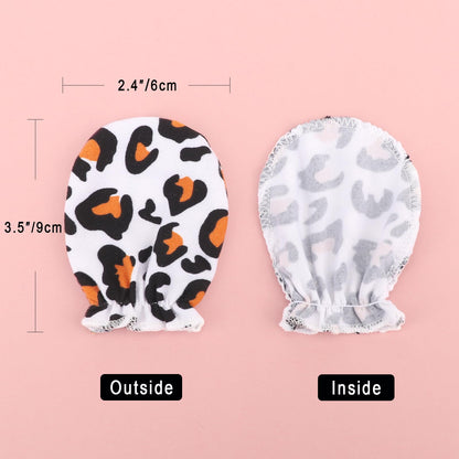 BQUBO Baby Fäustlinge Kratzschutz Handschuhe aus Baumwolle mit elastischem Bündchen Hypoallergen für Neugeborene und Babys von 0-6 Monaten Jungen und Mädchen