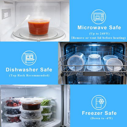 Pure Future 10-teiliges Set (5er-Pack, 1 l) Borosilikatglas-Lebensmittelbehälter mit verbesserten abnehmbaren Verschlussdeckeln – auslaufsichere Essenszubereitungs-Lunchboxen, ofen-/mikrowellengeeignet