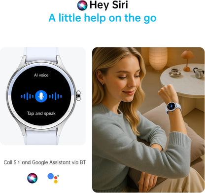 Smartwatch für Herren Damen, 1,27" HD Touchscreen Fitness Tracker, Bluetooth Anrufe, über 100 Sportmodi, Herzfrequenz-Schlafmonitor, DIY Zifferblatt, IP68 Wasserdicht, kompatibel mit Android & iOS