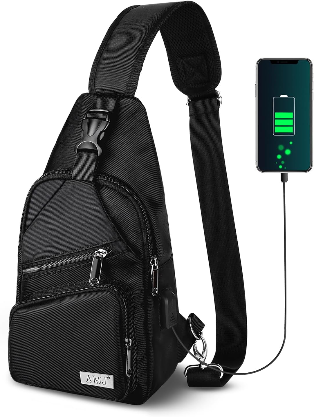 AMJ Sling Bag for Hiking and Outdoor, Crossbody Shoulder Backpack, Travel Chest Bag Daypack for Men & Women
