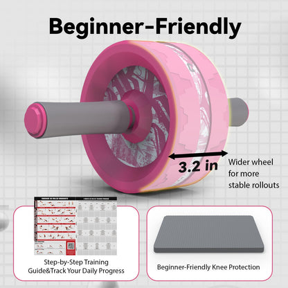 VINSGUIR Ab Roller Wheel, Abs & Core Workout Equipment for Home Gym with Knee Pad Accessories, Abdominal Wheel for Full-body Strength Training