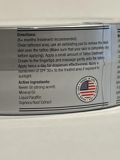 Tattoo Removal Cream Natural Fading system wrecking balm 3 month spartan perform