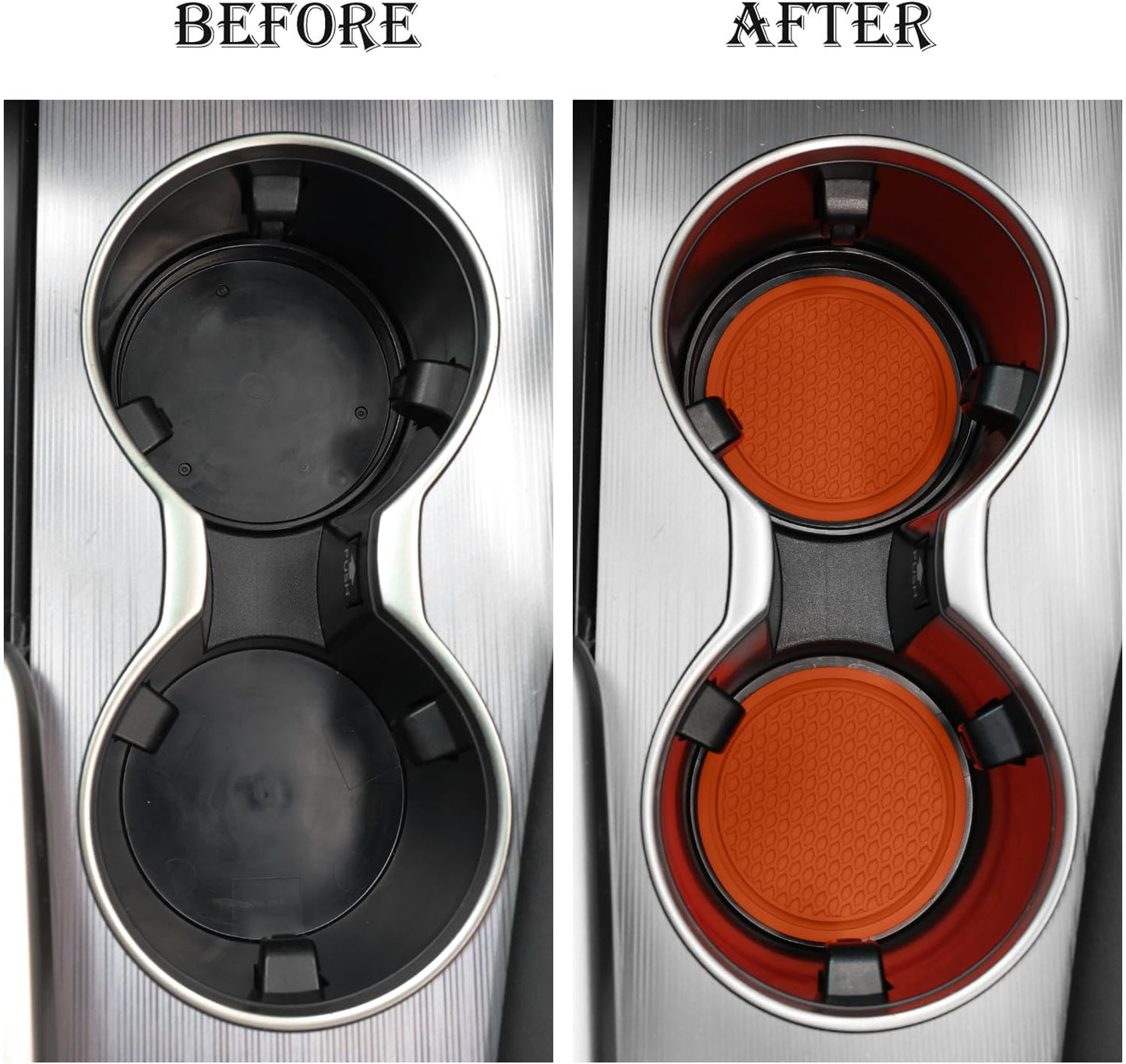 SINGARO Auto-Becheruntersetzer, 4 Stück universelle rutschfeste Becherhalter, in Ornamente eingebettete Untersetzer, Auto-Interieur-Zubehör, Schwarz