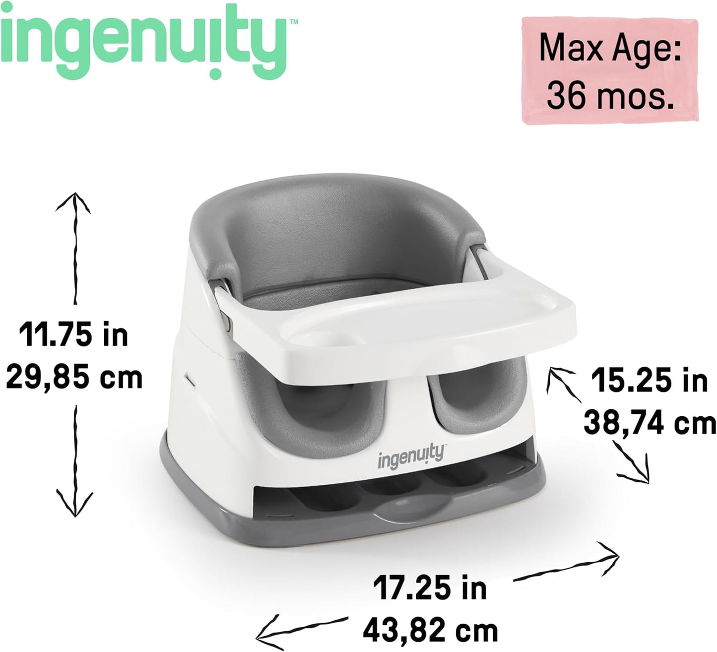 Ingenuity Baby Base 2-in-1 Sitzerhöhung mit Esstablett – Night Sky