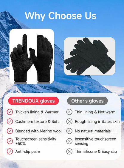 TRENDOUX Merino Wool Winter Gloves