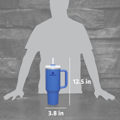 Vaso Stanley Quencher H2.0 con asa y pajita de 40 oz | Tapa Flowstate de 3 posiciones | Compatible con portavasos para viajes | Vaso térmico de acero inoxidable | Sin BPA | Arándano