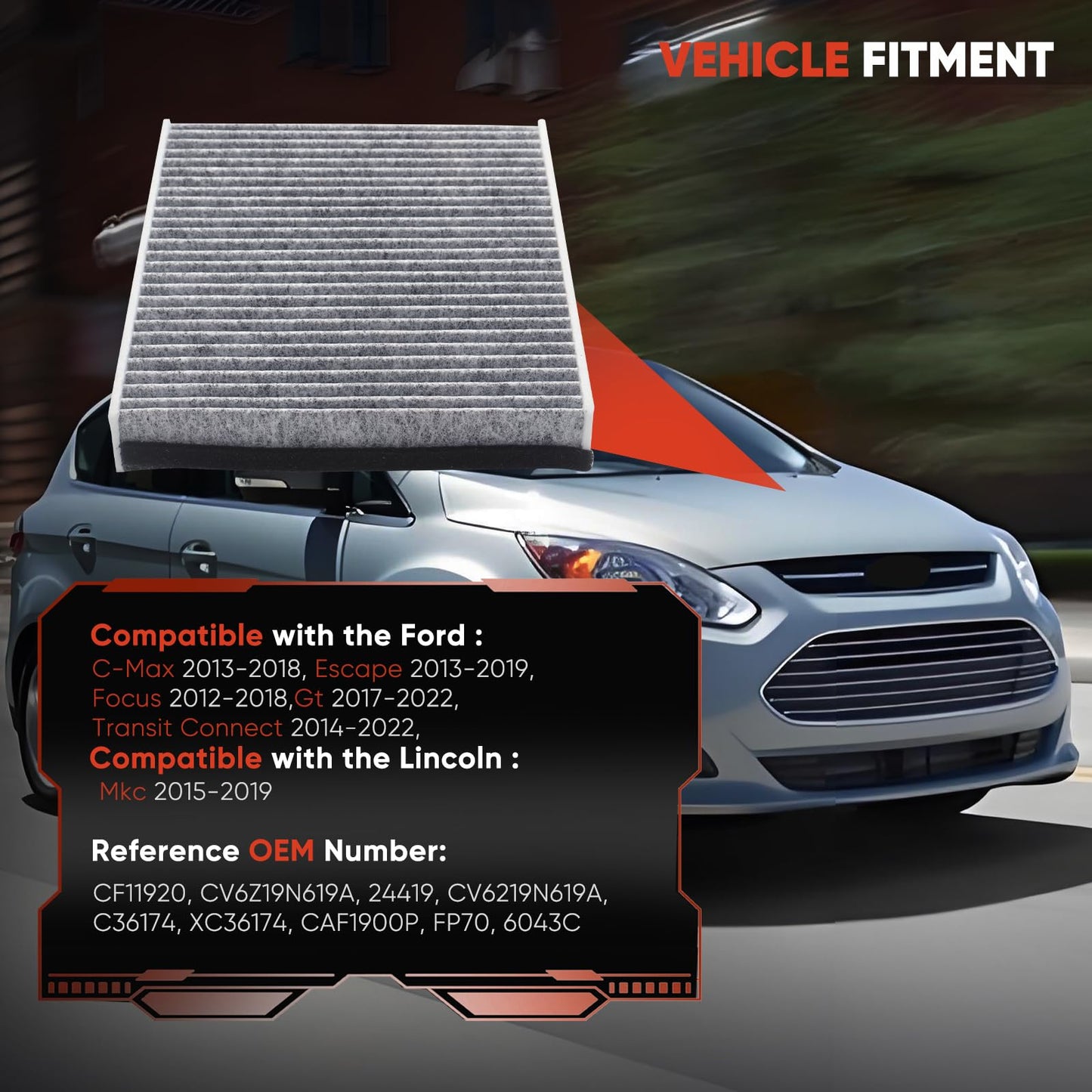 CA10262 Engine Air Filter Fit Ford Expedition/F150/F250/F350 (2007-2021) & Lincoln Navigator Replaces FA1883, 7C3Z9601A, A35642