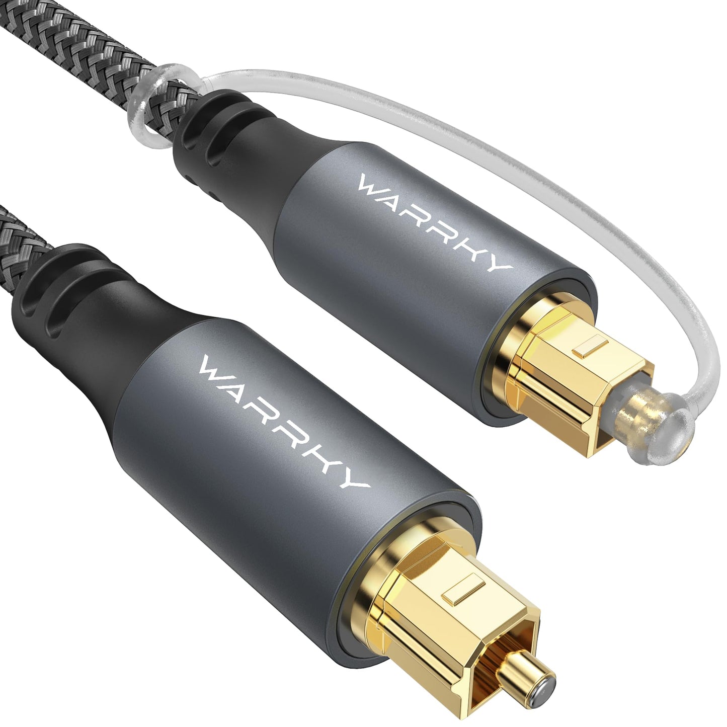 Warrky Optical Audio Cable, 6ft / 1.8m Optical Cable for Soundbar, TV, Stereo Systems, Home Cinema [Nylon Braided, Slim Metal Case], Fiber Optic Audio Cord for Samsung, Vizio, LG, Bose, Sony, Sonos