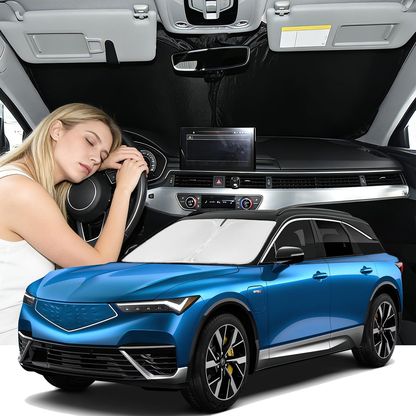 for Toyota Tacoma 2016-2023 2024 2025 2026 Sun Shade Sunshade Windshield Cover - 4 Layers Front Window Shade Custom Fit Tacoma 2Dr 4Dr Pickup Sun Visor 240T Shade Blocks UV Rays Car Accessories