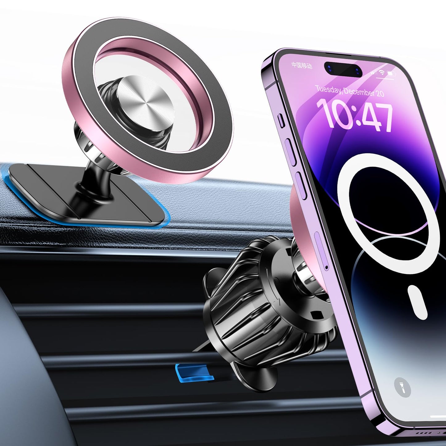 Kaistyle for Magsafe Car Mount【Strong Magnets】Magnetic Phone Holder for Car Phone Holder Mount Dash Mounted Holders Phone Holders for Your Car Accessories for Women Men for iPhone 17 Pro Max 16 15 14