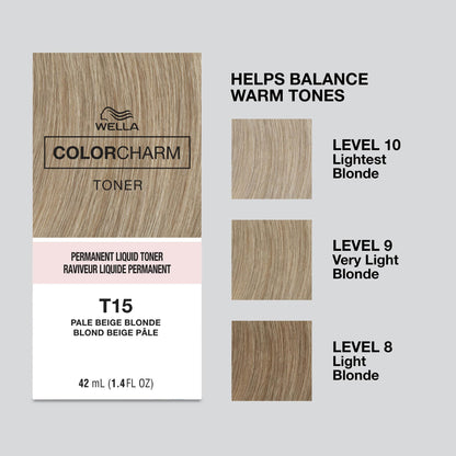 COLORCHARM Permanente Flüssigtönungen | Neutralisiert Gelbstich | Frei von Parabenen | Vegan | T18 Hellstes Aschblond | 41 ml