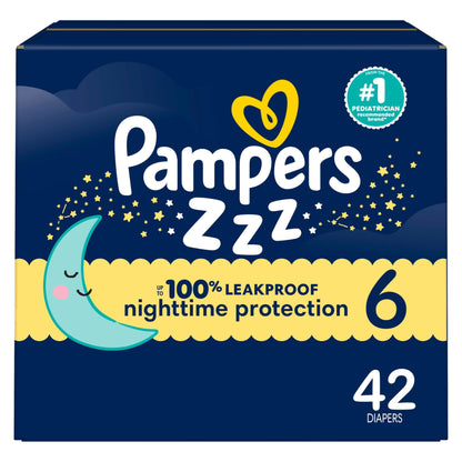 Pampers ZZZ Overnight Diapers, Size 3 (16-28 lbs), 116 Count, Nighttime Protection Disposable Baby Diaper