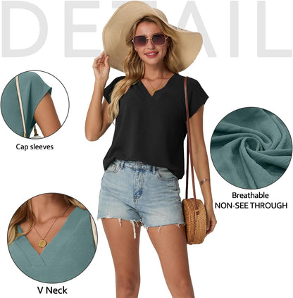 Qixing Women's V Neck Blouses - A Perfect Blend of Style and Comfort