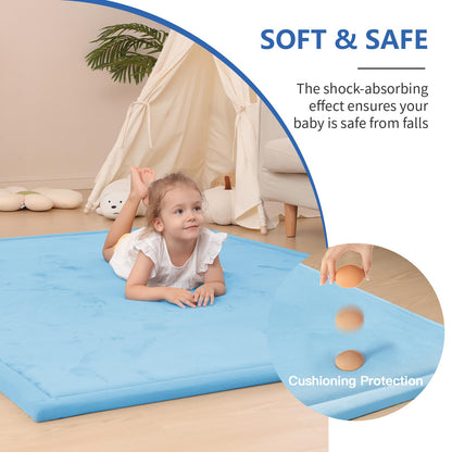 Huloo Sleep Ultra Soft Baby Spielmatte für den Boden, 3,3 cm dicke Elasti-Foam 127x127 cm Laufgittermatte für Kleinkinder, rutschfeste Rückseite, sicher zum Krabbeln und für die Bauchlage, Tatami-Stil (Dunkelgrau)