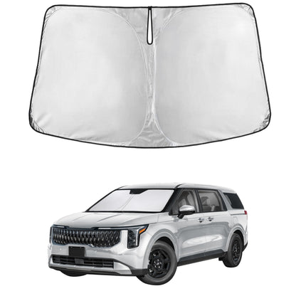 EcoNour Car Windshield Sunshade | Blocks 99% Heat & Keeps Interior Cool | Universal Fits Cars, SUVs, Trucks | Automotive Sun Screen, Visor & Car Accessories for Summer | Medium (64x32 Inches)