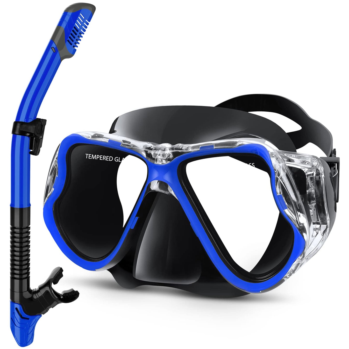 Greatever Dry Snorkel Set,Panoramic Wide View Anti-Fog Scuba Diving Mask,Professional Snorkeling Gear for Adults Kids