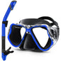 Greatever Dry Snorkel Set,Panoramic Wide View Anti-Fog Scuba Diving Mask,Professional Snorkeling Gear for Adults Kids