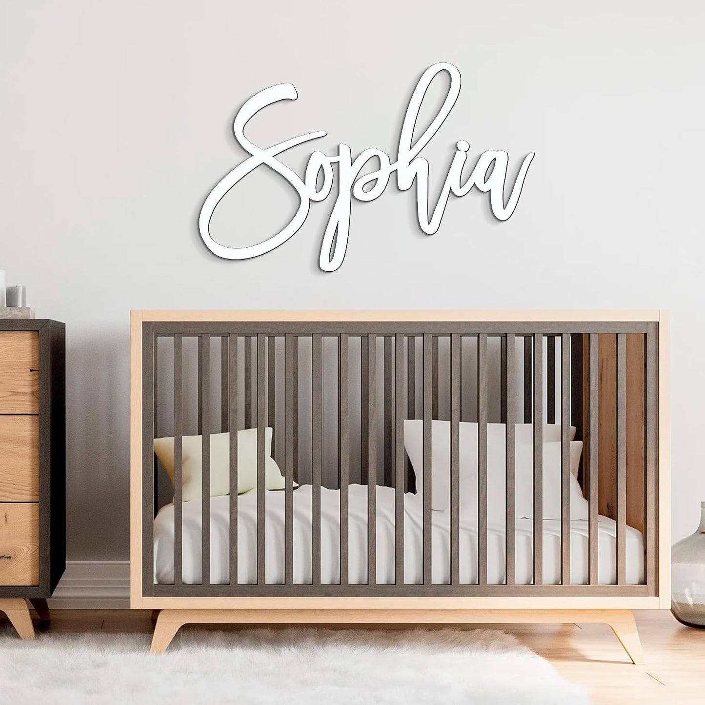 Personalized Wooden Name Sign for Nursery Wall