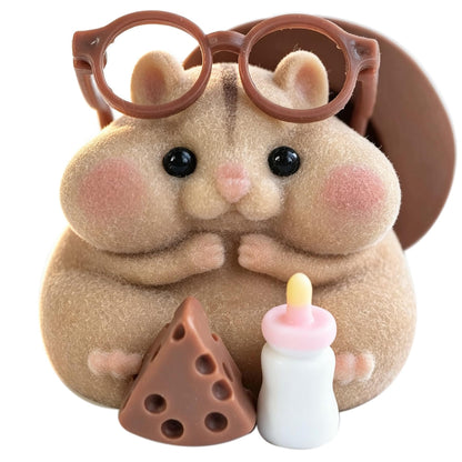 Handmade Taba Squishy Hamster Toy, Cute Squishy Hamster Fidget Toy, Realistic Hamster Toy, Soft Silicone Mochi Furry Toy, Stress Relief Gift for Adults & Kids, Sensory Anxiety Plushie (Pink)