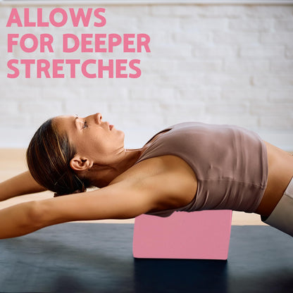 MBKHFLL (Lila-2er-Pack) Yoga-Block – Stützender latexfreier EVA-Schaumstoff – Weiche, rutschfeste Oberfläche mit abgeschrägten Kanten für Yoga, Pilates, Meditation – Yoga-Zubehör für Stabilität, Gleichgewicht, Vertiefung von Dehnungen
