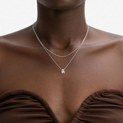 Thaivor Osterkorb-Füller – Initialen-Halsketten für Frauen, 14K vergoldete Bubble Letter Halskette, geschichtete zierliche süße Choker-Anhänger, Stapel-Schmuck, Mode-Accessoires, Teenager-Trendgeschenk
