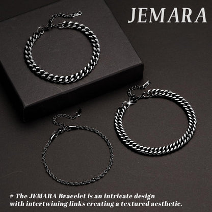 3 Stück Herren Silber Armbänder, robustes Curb Edelstahl Breite Schlangenkette Figaro Cuban Armband Set 7/7.8+1.2 Zoll verstellbares Stapel-Silberkettenarmband für Männer