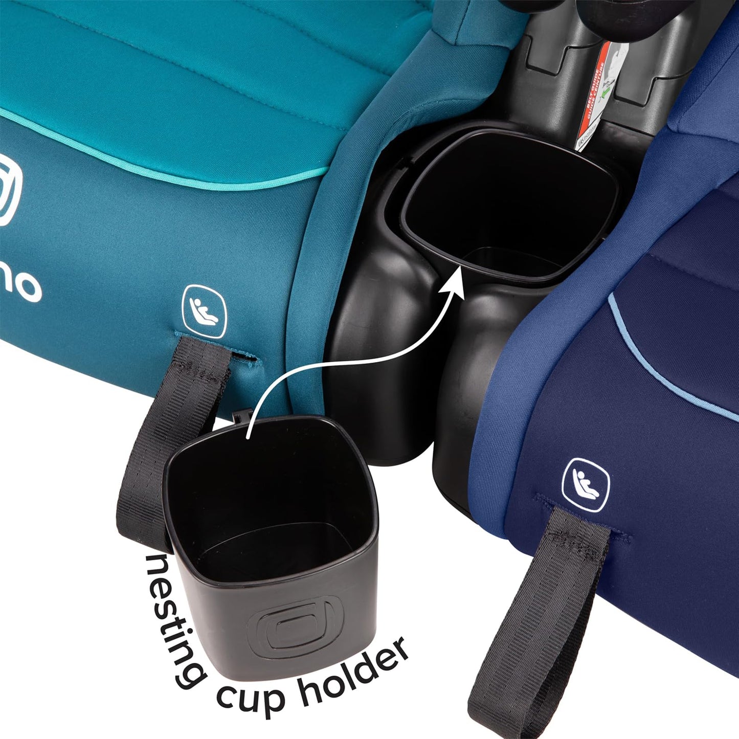 Diono Connect3 RXT Backless Booster, Slim Fit 3-Across in Many Mid-Sized Sedans and SUVs, for Children from 40-120 lbs., Lightweight with Latch connectors