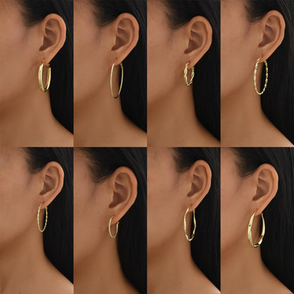 42 Paar goldene Creolen für Damen, Modisches klobiges Perlenohrring-Multipack, gedrehter Statement-Ohrring-Pack, hypoallergene kleine große Creolen für Geburtstagsfeiern (Gold-42 Paare)