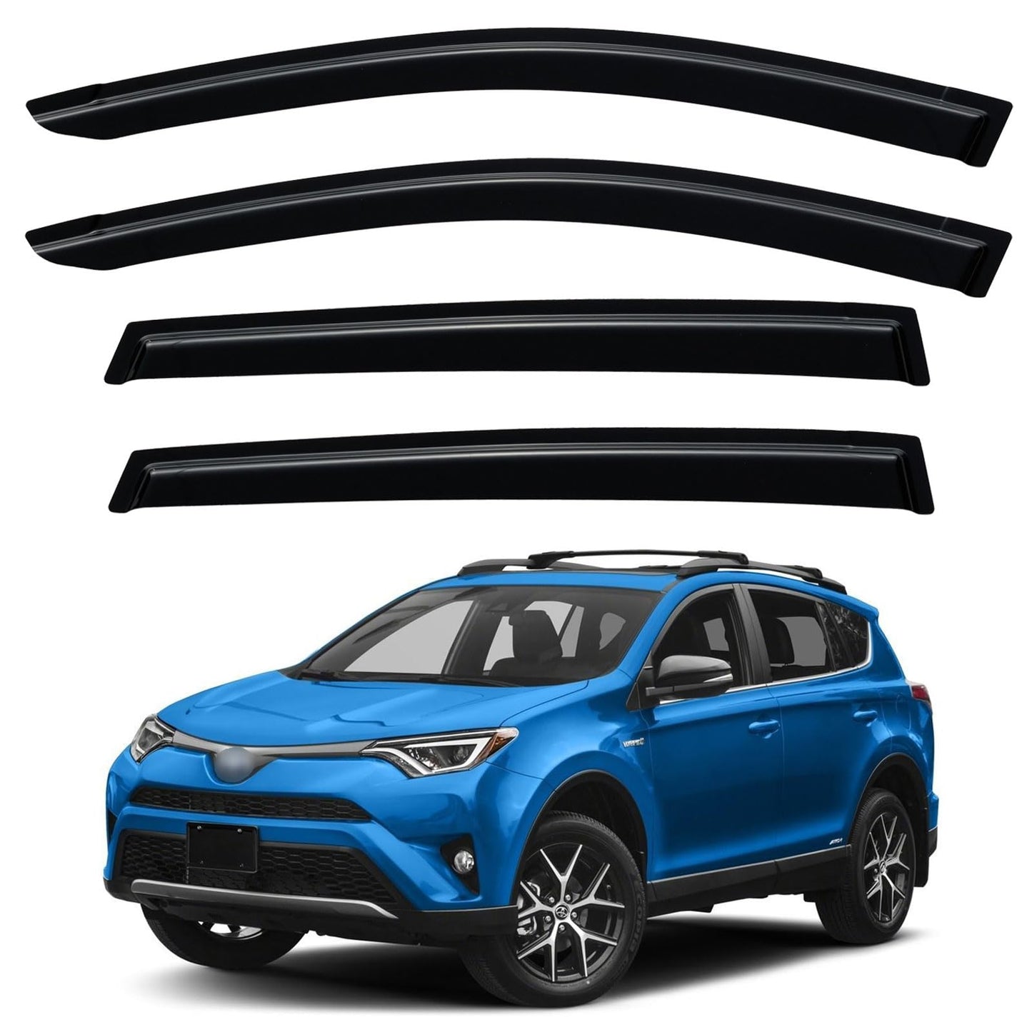 Window Visors Rain Guards for 2015-2026 Ford F150 SuperCrew & 2017-2026 F-150 Raptor F250 F350 F450 F550 Super Duty Crew Cab, Out-Channel Window Vent Deflectors Visors Shades Protectors