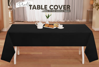Utopia Kitchen Einweg-Tischdecke aus Kunststoff (12er Pack – 137x274 cm) Weiß Rechteckige Tischdecke Wasserdicht Schmutzabweisend Party-Tischdecke