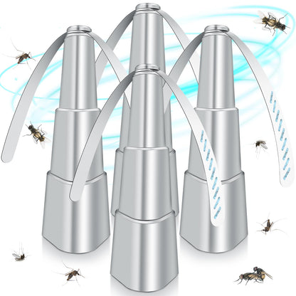 Fly Fans for Tables, Fly Repellent Fan Indoor Outdoor with Holographic Blades, Batteries Powered for Picnic, Party, Restaurant, Kitchen, and BBQ,4 Pack