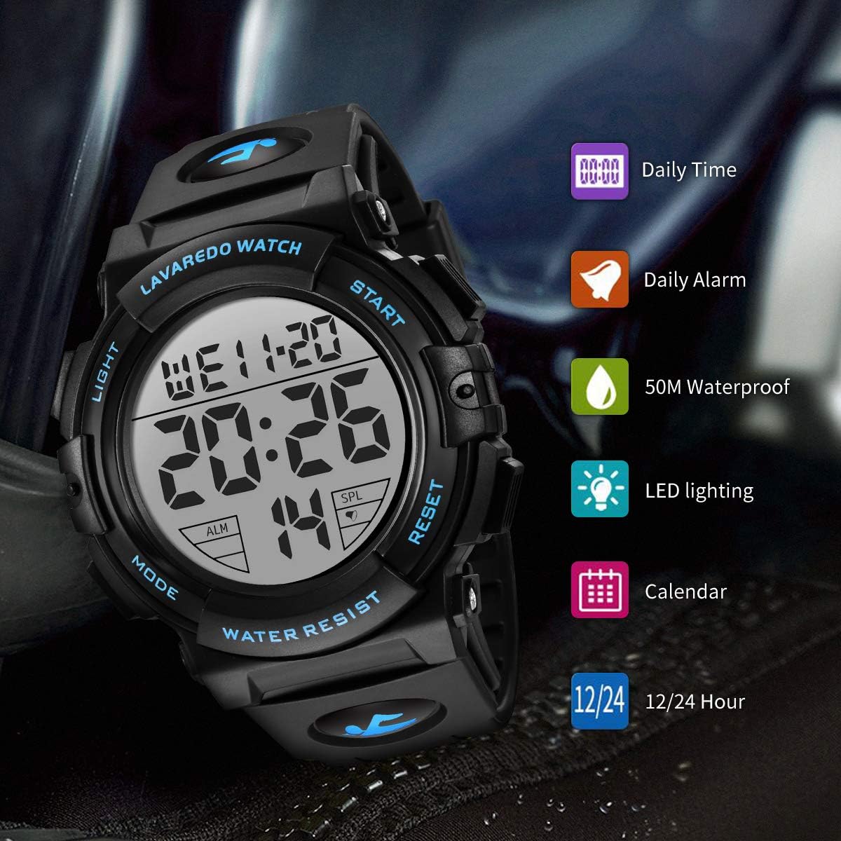 Herren Digitaluhr, Sportuhren für Männer Outdoor Militär Digital Analog Stoppuhr Wasserdicht Multifunktionale Armbanduhr