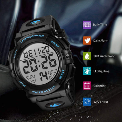 Herren Digitaluhr, Sportuhren für Männer Outdoor Militär Digital Analog Stoppuhr Wasserdicht Multifunktionale Armbanduhr