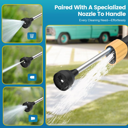 Car Wash Foam Gun for Garden Hose, Foam Cannon Car Wash Kit with Microfiber Wash Mitt, 50% More Water Pressure Nozzle & 3 Spray Modes, Hose Foam Blaster for Cars, Trucks, RV, Motorcycle Cleaning