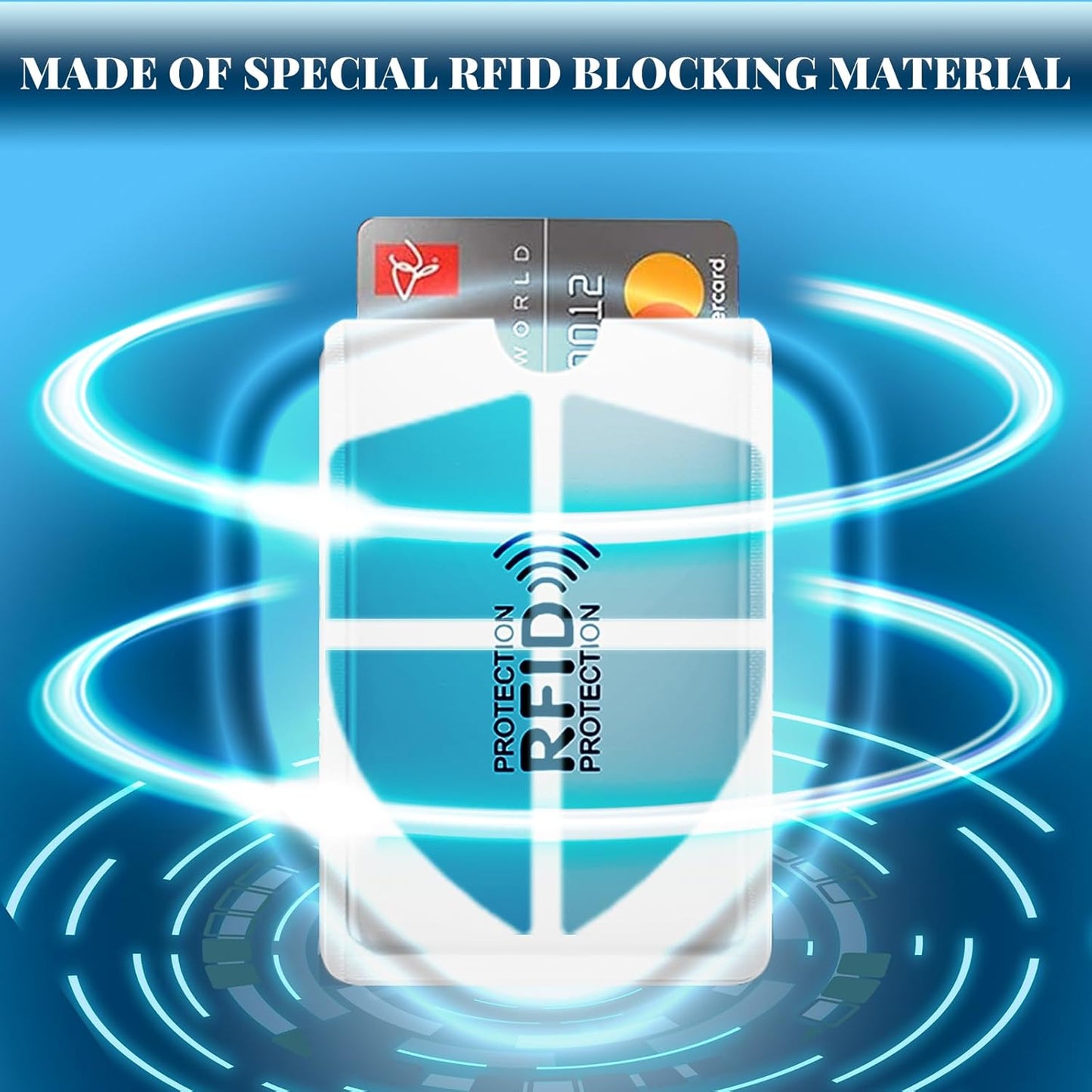 Kreditkartenschutz, 20 Stück RFID-Schutzhüllen, Identitätskartenschutz für Kreditkarte, Debitkarte, Metrokarte, Reisepass, Schwarz, 9,2 x 6,2 cm