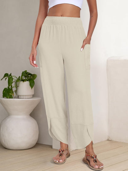 ANRABESS Womens Wide Leg Palazzo Capri Pants 2026 Summer Casual Loose High Waisted Lounge Flowy Cropped Beach Work Trousers