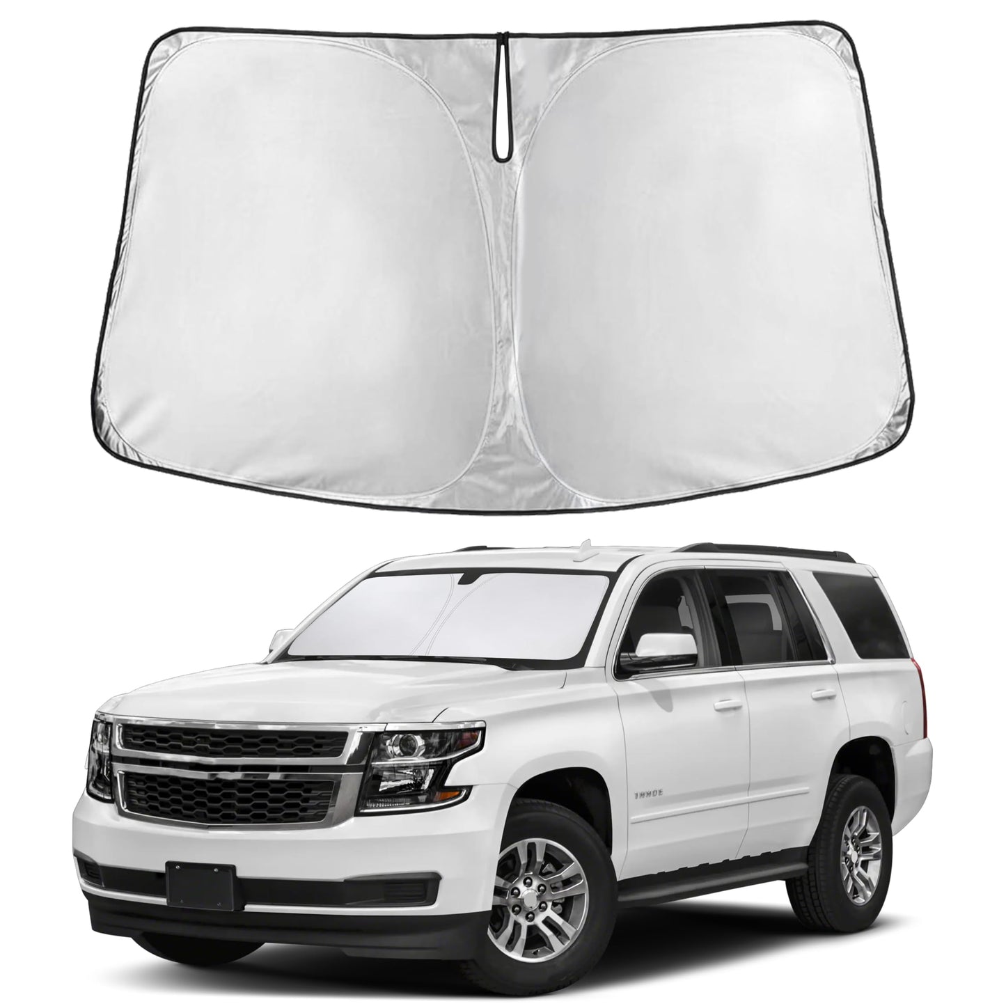 EcoNour Car Windshield Sunshade | Blocks 99% Heat & Keeps Interior Cool | Universal Fits Cars, SUVs, Trucks | Automotive Sun Screen, Visor & Car Accessories for Summer | Medium (64x32 Inches)