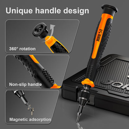 JOREST 40Pcs Small Precision Screwdriver Set, Mini Tool Kit with Torx T5 T6 T8 T9, Triwing Y00, Star Pentalobe, Repair for Ring Doorbell, Laptop, PC, Switch, PS5, Xbox, MacBook, iPhone, Watch, Glasses