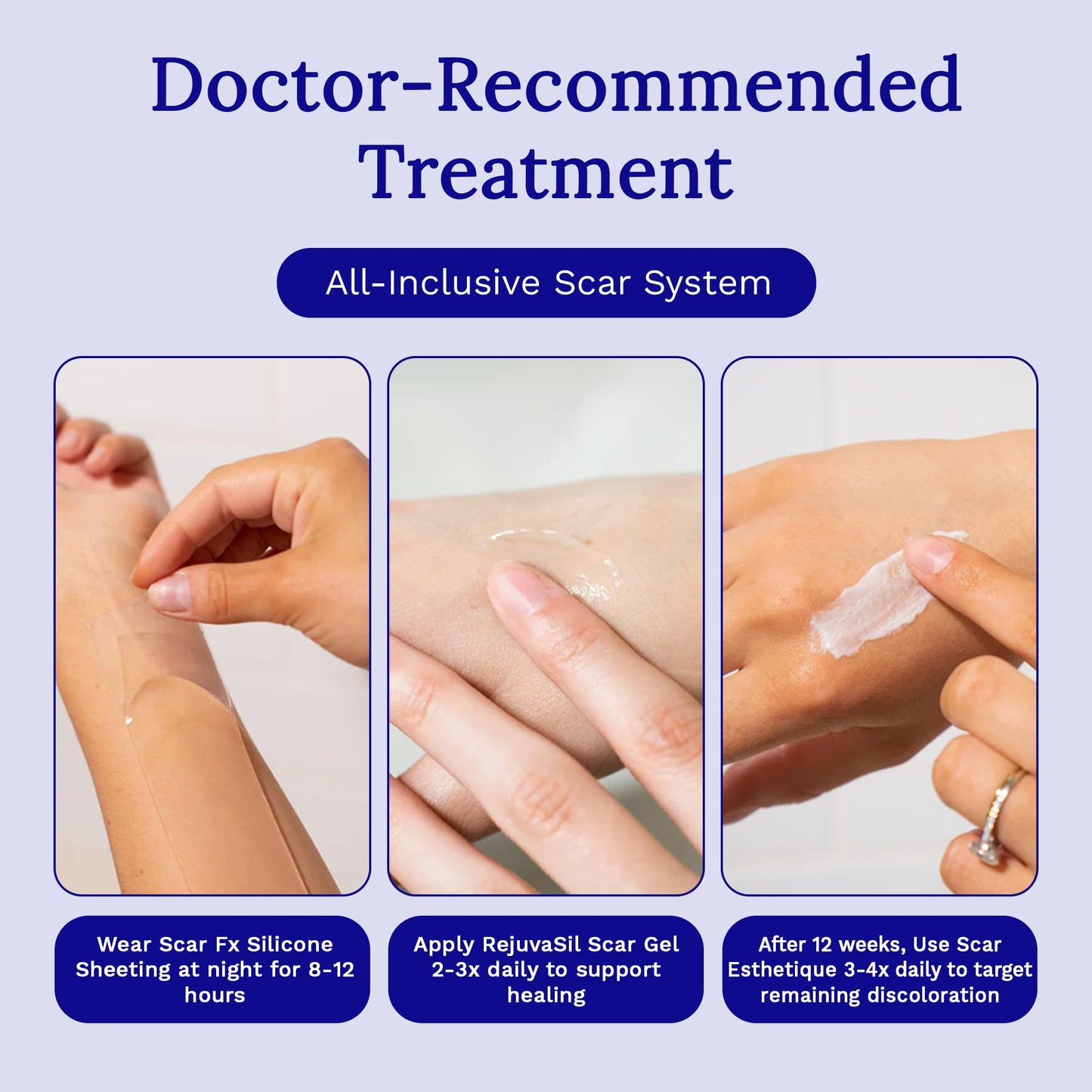 Rejuvaskin Scar Heal Kit for Breast Scars, Soften, Flatten, Reduce and Recover, Silicone Sheeting, RejuvaSil Gel & Medical Tape, Breast Anchor Pair