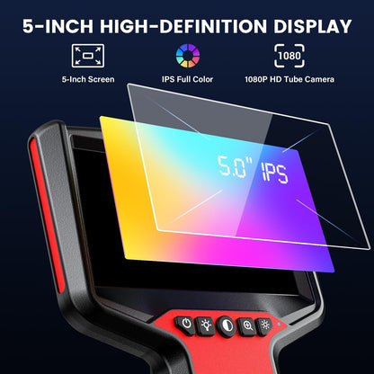 Inspect with Ease: The TGJOR 5" 1080P HD Dual-Lens Endoscope Camera